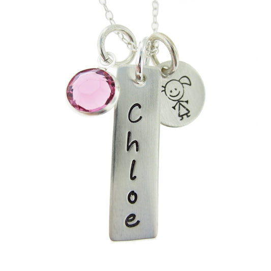 It's a Girl! It's Boy! Personalized Sterling Silver Tag Necklace
