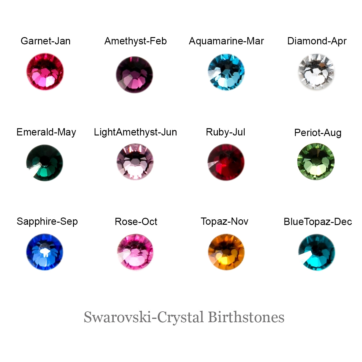 Personalized Sterling Silver Triple Round Name Charm Necklace with Choice of Swarovski Birthstone Settings