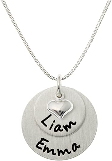 Flat Lucky Two Personalized Sterling Silver Name Necklace
