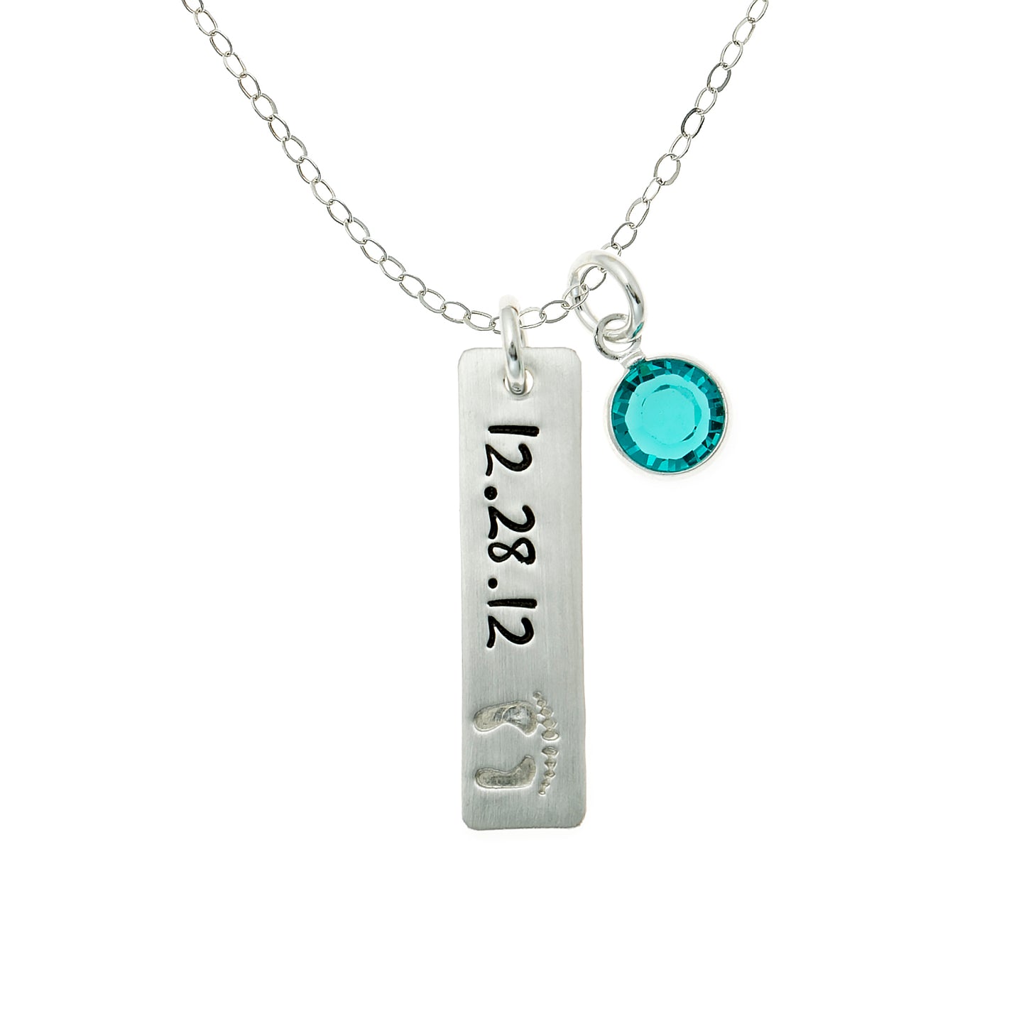 My Tiny Prints Personalized Sterling Silver Baby Feet Necklace