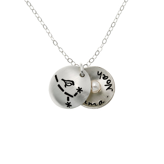Little Birdie Sterling Silver Locket Necklace with Swarovski Pearl
