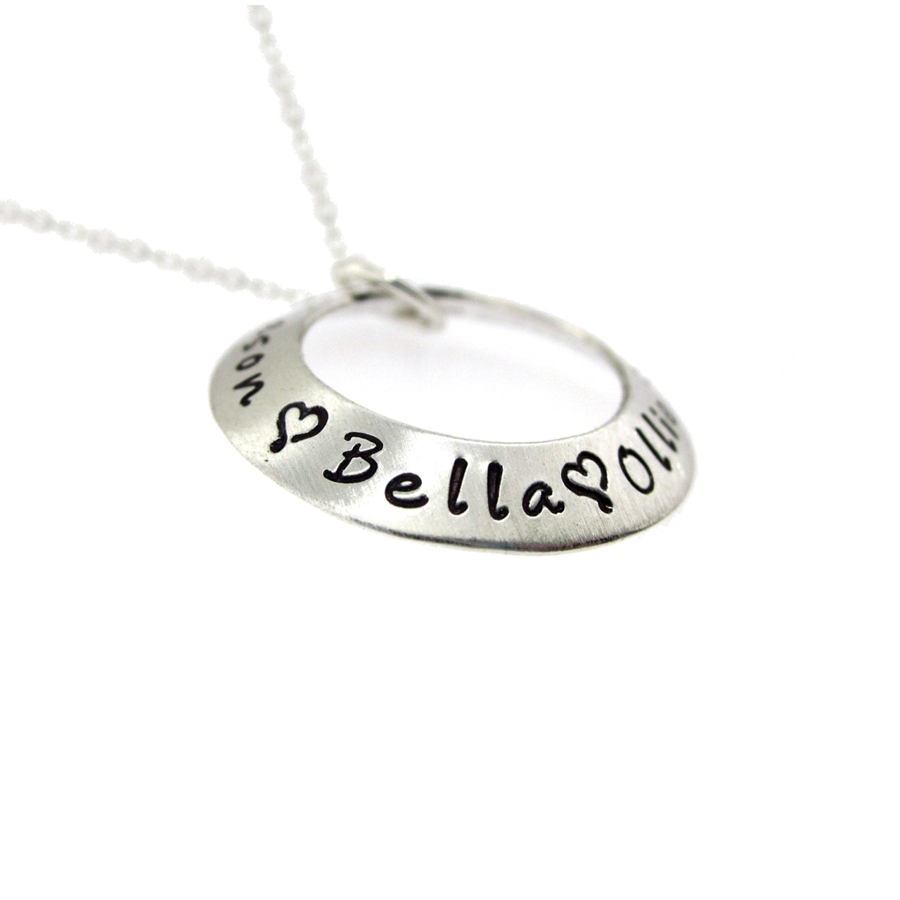 Eternal Circle Personalized Sterling Silver Rotating Washer Necklace