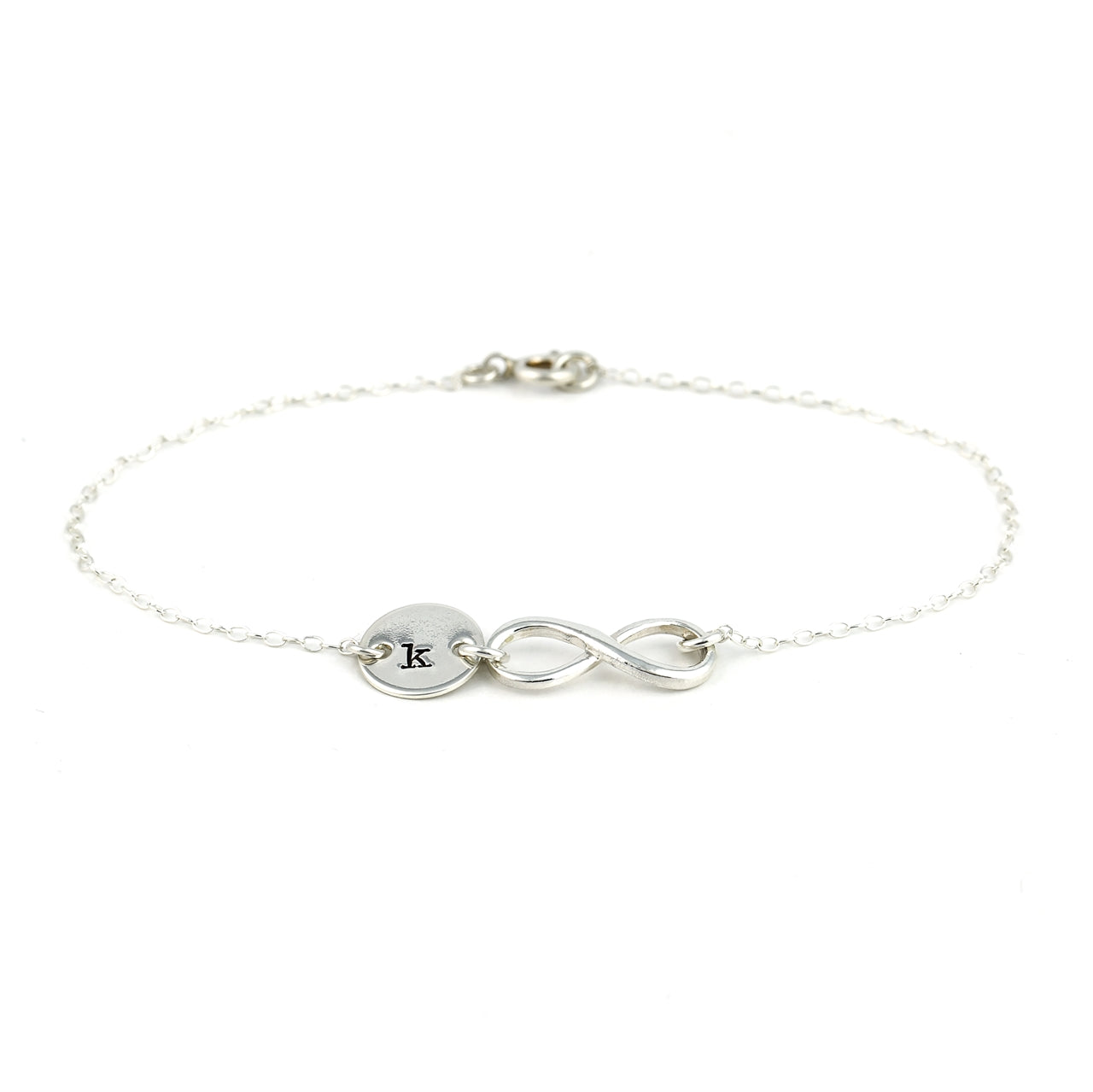 Mini Infinity Initial Charm Bracelet