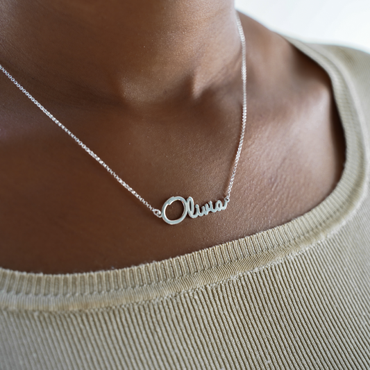 Script Name Necklace Personalized Sterling Silver Custom Name Necklace