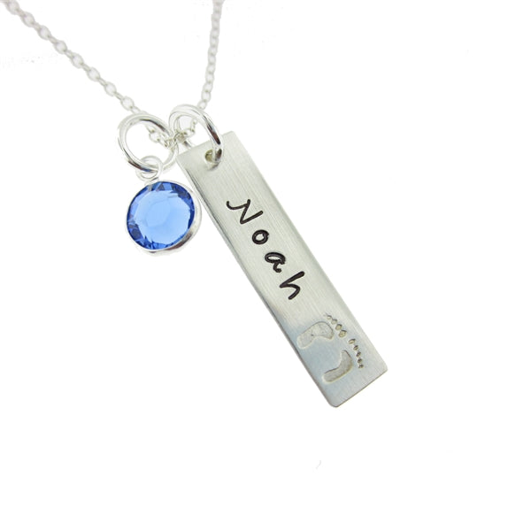 My Tiny Prints Personalized Sterling Silver Baby Feet Necklace