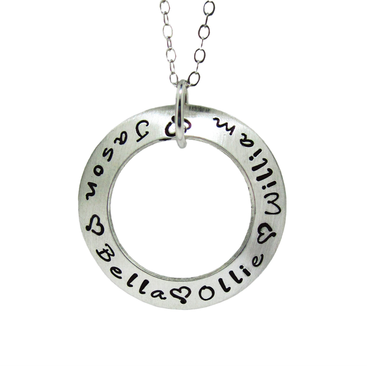 Eternal Circle Personalized Sterling Silver Rotating Washer Necklace