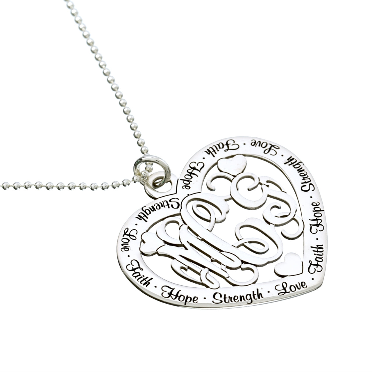 Big Lovie Dovie Mono Personalized Sterling Silver Family Necklace