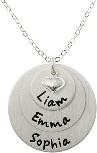 Flat Lucky Three Personalized Sterling Silver Name Necklace