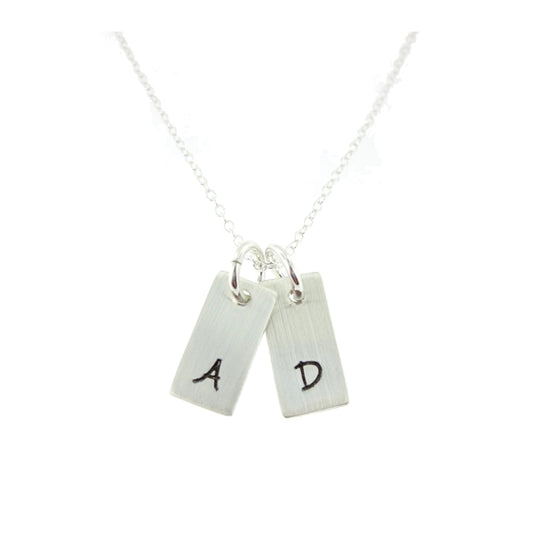 La Petite Personalized Sterling Silver Rectangle Initial Charm