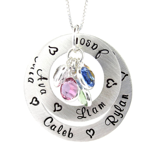 My Loves Personalized Sterling Silver Rotating Washer Necklace