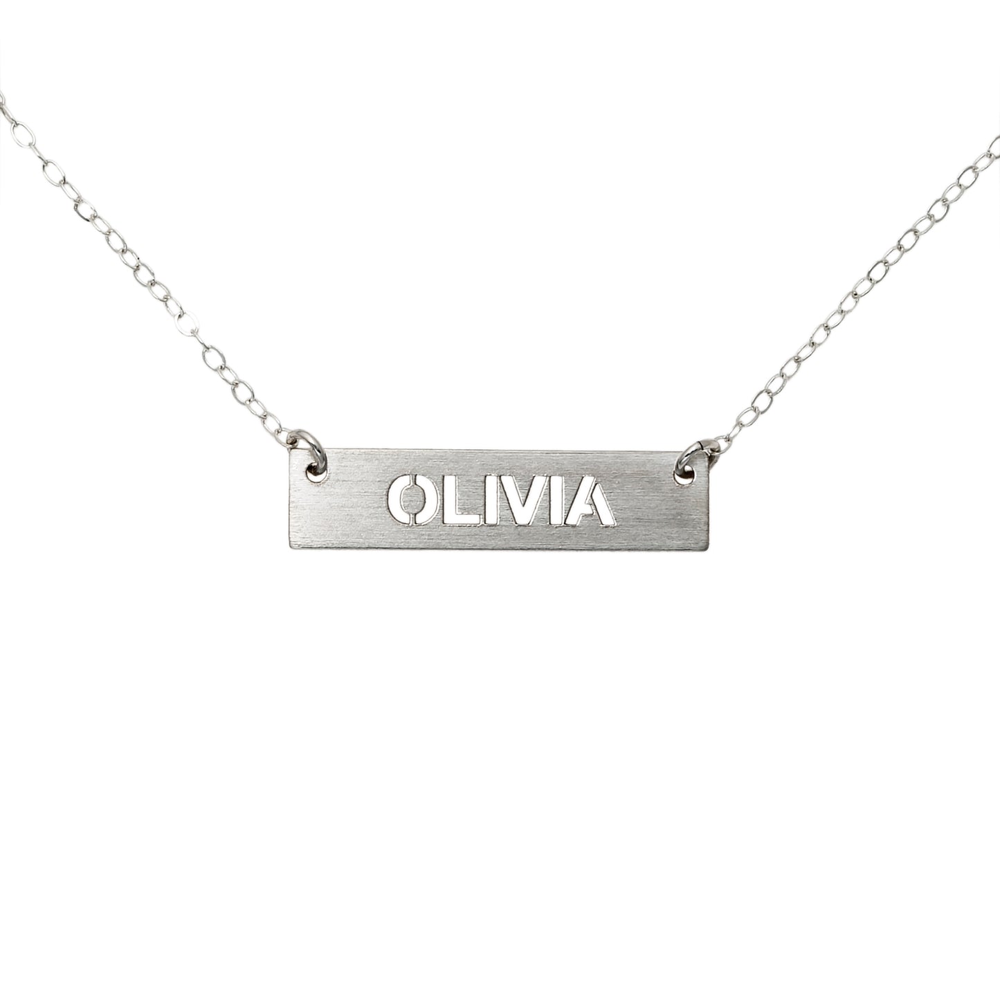 Name Bar Personalized Sterling Silver Necklace