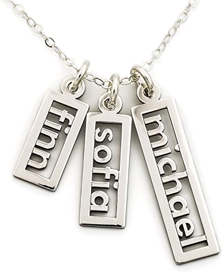 Open Triple Personalized Sterling Silver Name Necklace