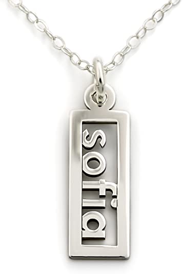 Open Single Personalized Sterling Silver Name Necklace